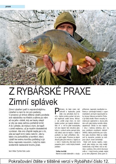Upoutávka na prosincový časopis rybářství